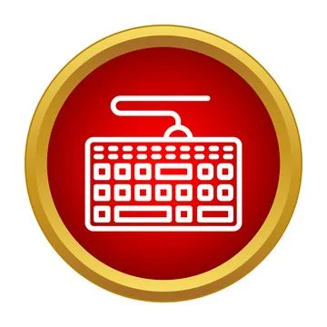 Computer keyboard hardware device input outline icon イラスト素材