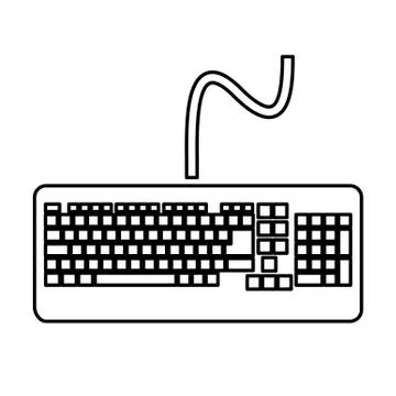 Computer keyboard hardware device isolated icon Illustrazione stock