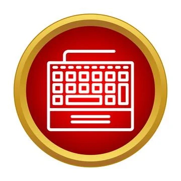 Computer keyboard hardware icon representing typing technology Stock Illustration