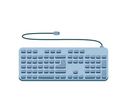Computer keyboard hardware isolated icon Illustrazione stock