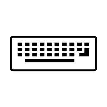 Computer keyboard hardware line style icon Stock Illustration