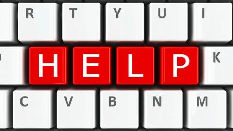 Computer keyboard help Stock Illustration