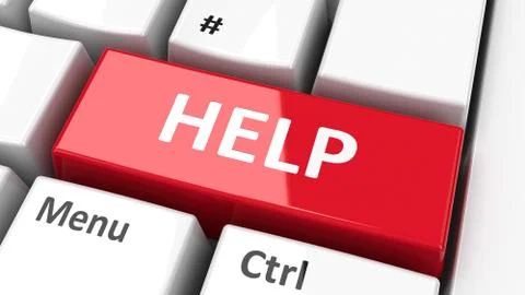 Computer keyboard help Stock Illustration