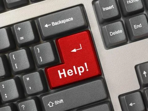 Computer keyboard with help key Stock Photos