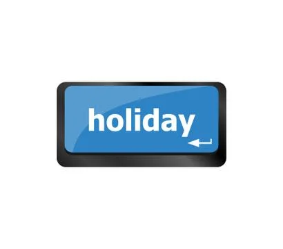 Computer keyboard with holiday key - social concept Stock Illustration