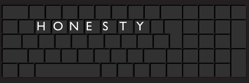 Computer Keyboard with Honesty text. Close-up of an electronic Computer Dev.. Stock Illustration