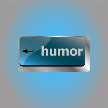 Computer keyboard with humor key - social concept Stock Illustration