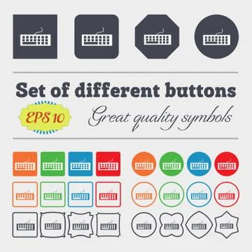 Computer keyboard Icon. Big set of colorful, diverse, high-quality buttons. V 스톡 일러스트