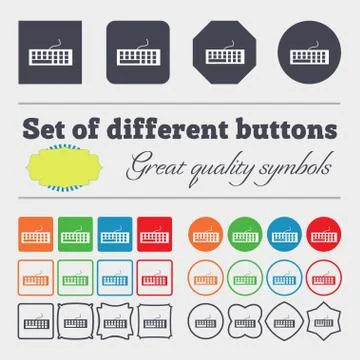 Computer keyboard Icon. Big set of colorful, diverse, high-quality buttons. Illustrazione stock