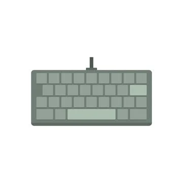 Computer keyboard icon flat isolated vector Stock Illustration