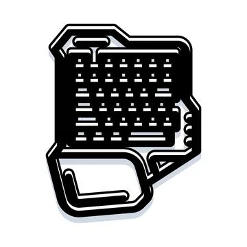 Computer keyboard icon illustration for digital technology Illustrazione stock