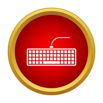 Computer keyboard icon illustration in red circle Illustrazione stock