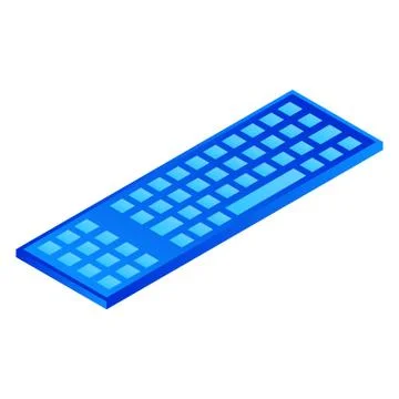 Computer keyboard icon, isometric style Illustrazione stock