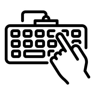 Computer keyboard icon, outline style Stock Illustration