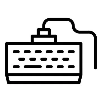 Computer keyboard icon outline vector. Online mall Stock Illustration