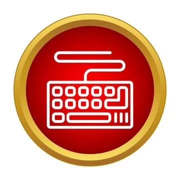 Computer keyboard icon representing modern technology input device Stock Illustration