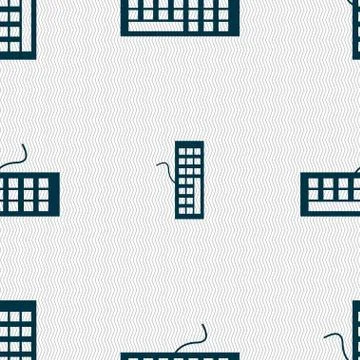 Computer keyboard Icon. Seamless abstract background with geometric shapes. V Stock Illustration