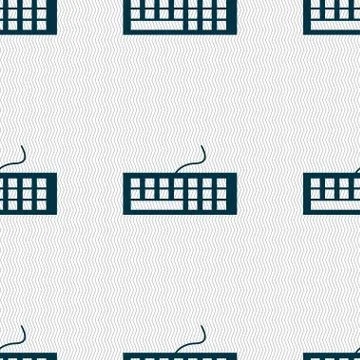 Computer keyboard Icon. Seamless abstract background with geometric shapes. V 스톡 일러스트