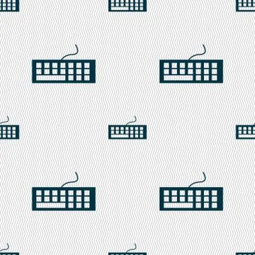 Computer keyboard Icon. Seamless abstract background with geometric shapes. 스톡 일러스트
