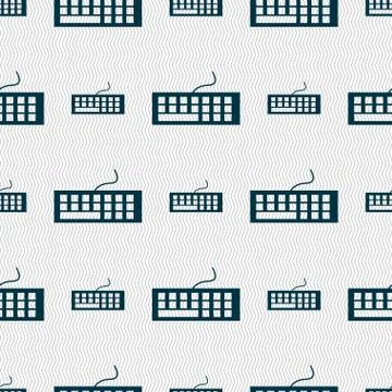 Computer keyboard Icon. Seamless abstract background with geometric shapes. 스톡 일러스트