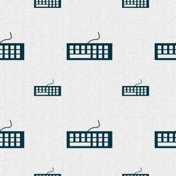Computer keyboard Icon. Seamless pattern with geometric texture. Vector 스톡 일러스트