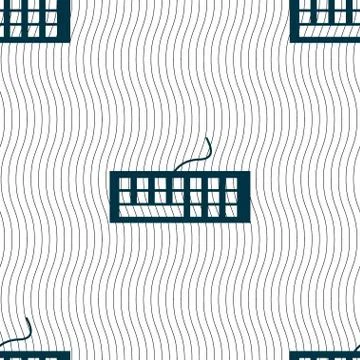 Computer keyboard Icon. Seamless pattern with geometric texture. Vector イラスト素材