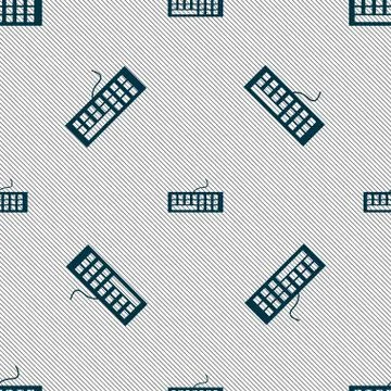 Computer keyboard Icon. Seamless pattern with geometric texture. Vector Stockillustratie