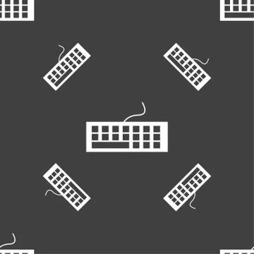 Computer keyboard Icon. Seamless pattern on a gray background. Vector Stockillustratie