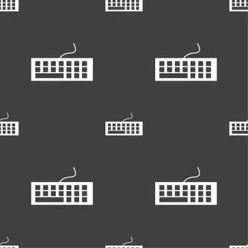 Computer keyboard Icon. Seamless pattern on a gray background. Vector イラスト素材