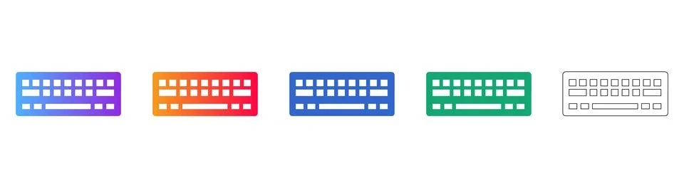 Computer Keyboard Icon Set Illustrazione stock