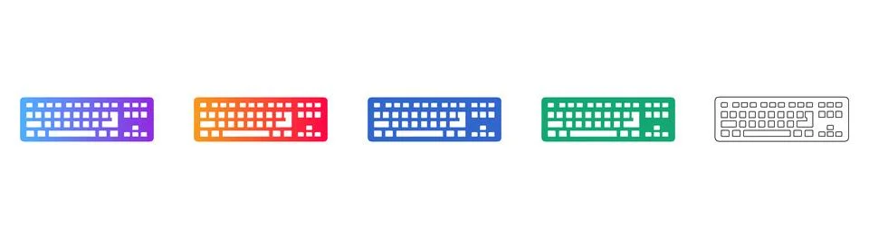 Computer Keyboard Icon Set Stock Illustration
