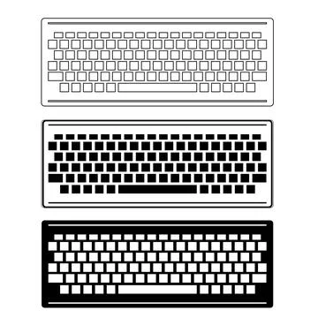 Computer Keyboard Icon Set Isolated on White Background. PC Buttons. Part of 스톡 일러스트