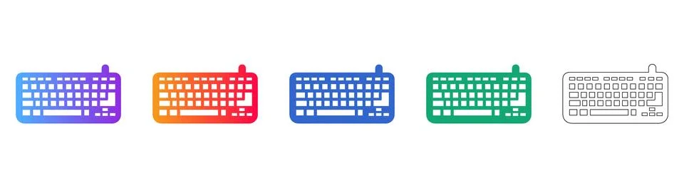 Computer Keyboard Icon Set Vector Design Stockillustratie