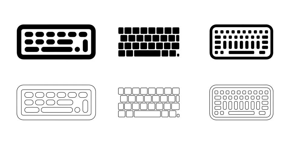 Computer keyboard icons set Stock Illustration