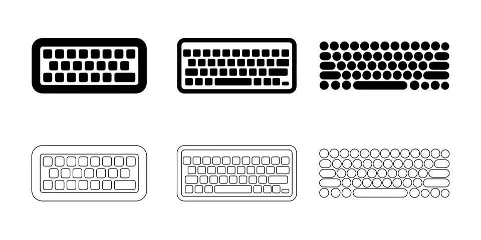 Computer keyboard icons set Stock Illustration