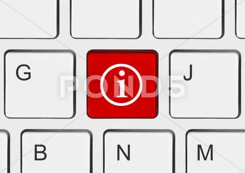 Computer keyboard with information key Stock Photos