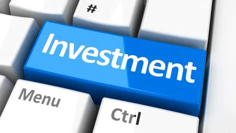 Computer keyboard investment Illustrazione stock