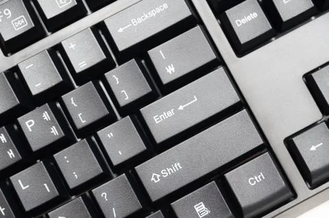 Computer keyboard isolated: Enter key Stock Photos