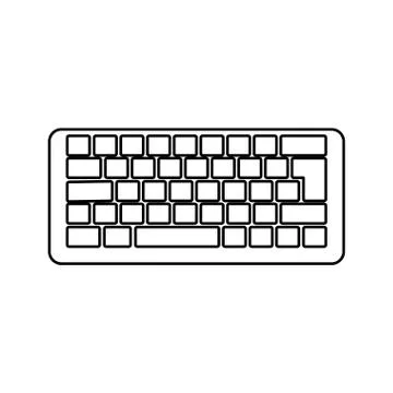 Computer keyboard isolated icon Stock Illustration