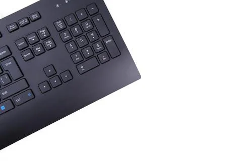 Computer keyboard isolated on white background, macro foto Stock Photos
