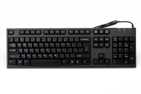 Computer keyboard isolated on white Stock Photos
