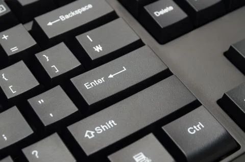 Computer keyboard isolated:Enter key Stock Photos
