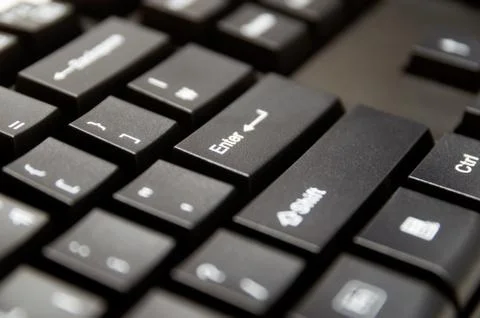 Computer keyboard isolated:Enter key Stock Photos