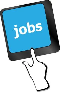 Computer keyboard with JOB enter key - business concept Illustrazione stock
