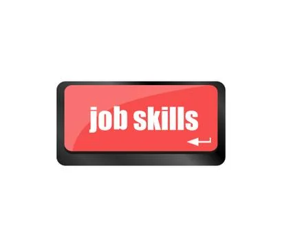 Computer keyboard with job skills key. business concept Stock Illustration