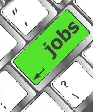 Computer keyboard with Jobs enter key - business concept Illustrazione stock