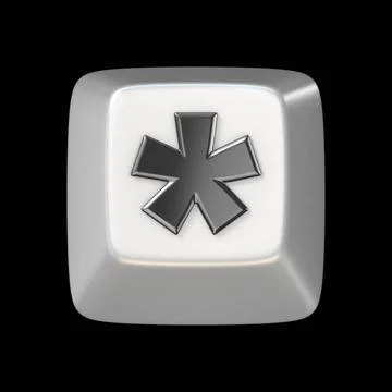 Computer keyboard key asterisk sign 3D Computer keyboard key asterisk sign... Stock Photos