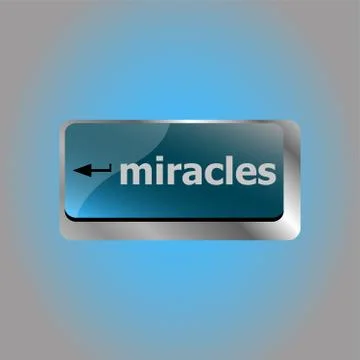 Computer keyboard key button with miracles text 스톡 일러스트