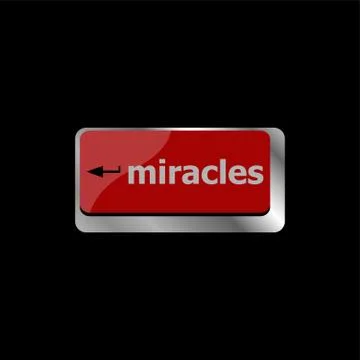 Computer keyboard key button with miracles text Illustrazione stock