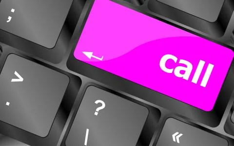 Computer keyboard - key Call with arrow on it Illustrazione stock